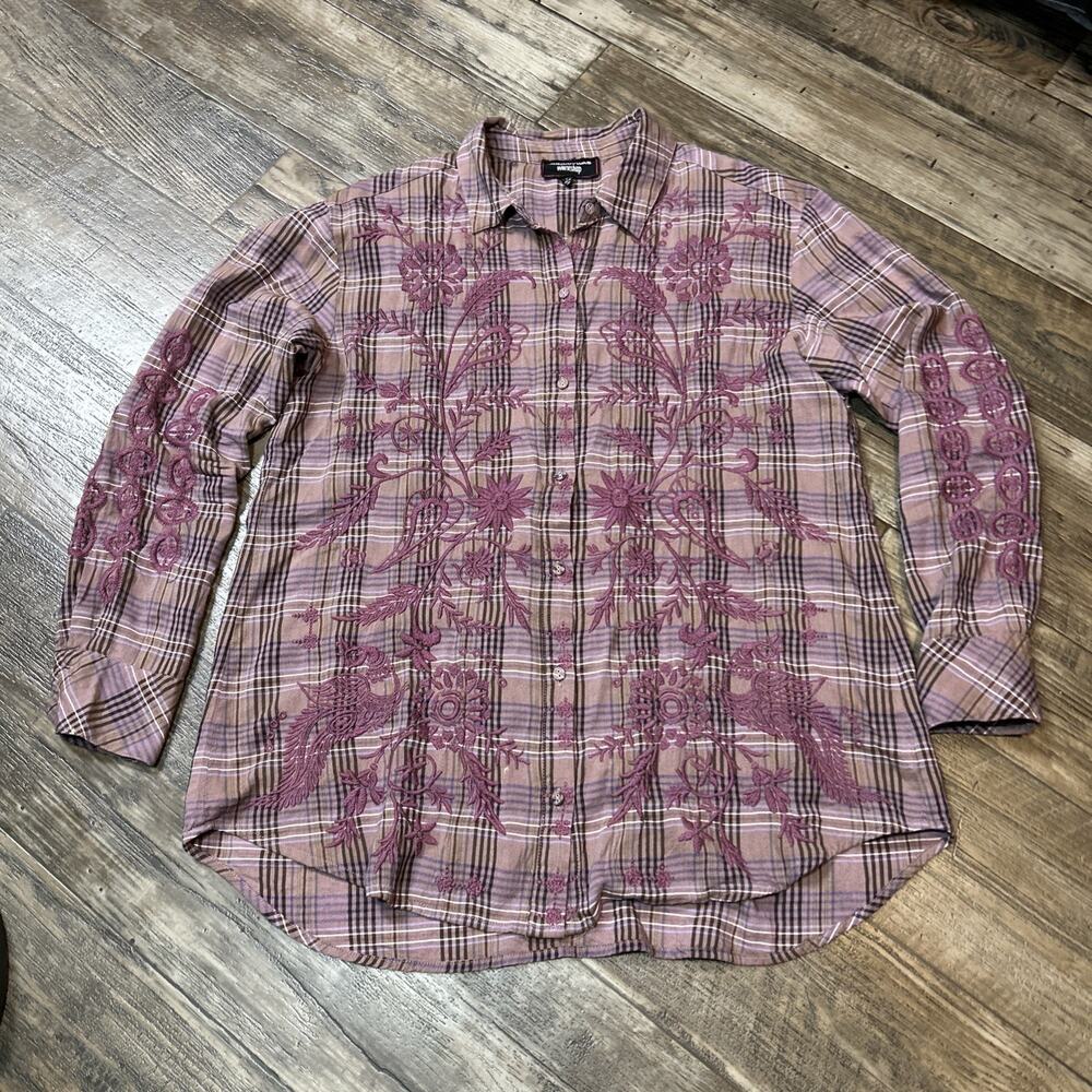 Johnny Was Workshop Cottage Boho Button Up Women S Country Rodeo Festival Wester